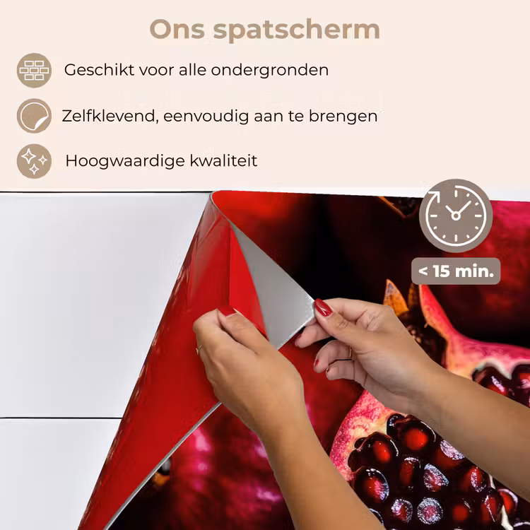 Spatscherm keuken - Granaatappel - Rood - Fruit — 4