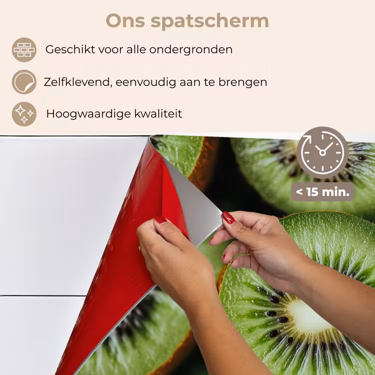 Spatscherm keuken - Kiwi - Fruit - Groen — 4
