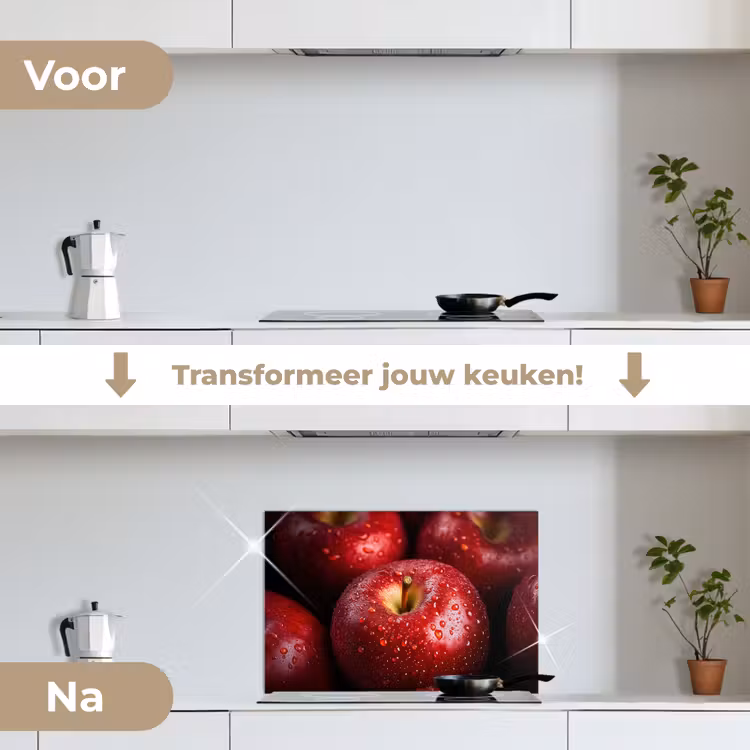 Spatscherm keuken - Rood - Appels - Fruit — 3