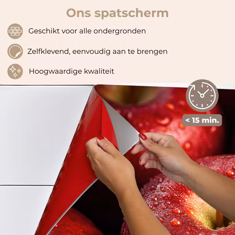 Spatscherm keuken - Rood - Appels - Fruit — 4