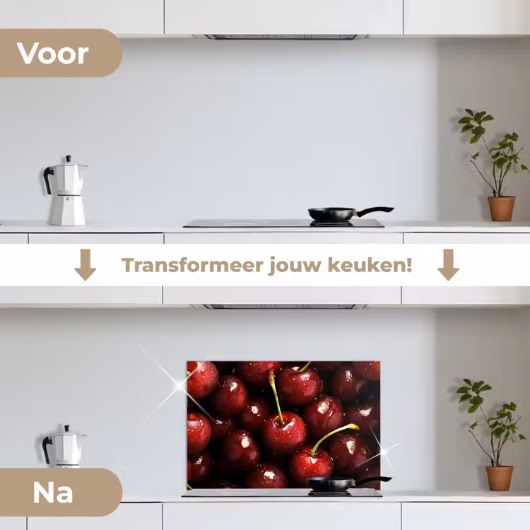 Spatscherm keuken - Rood - Fruit - Kersen — 3