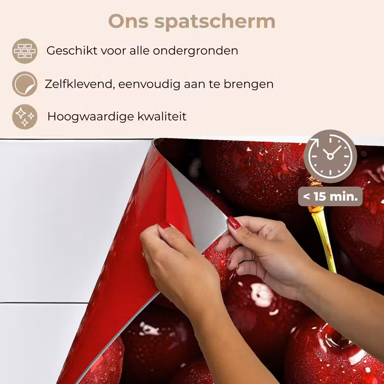 Spatscherm keuken - Rood - Fruit - Kersen — 4