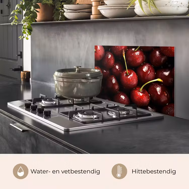 Spatscherm keuken - Rood - Fruit - Kersen — 7