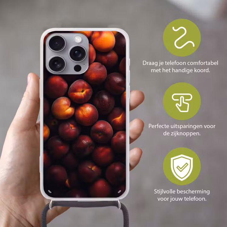 Telefoonhoesje met koord - Fruit - Close up - Nectarines — 4