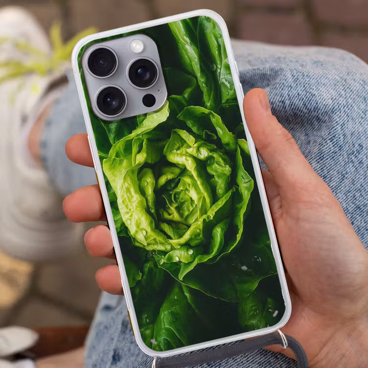 Telefoonhoesje met koord - Groente - Sla - Groen — 2