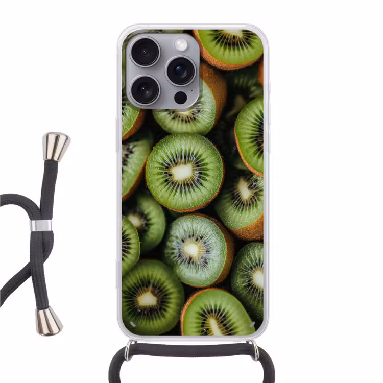 Telefoonhoesje met koord - Kiwi - Fruit - Groen — 1