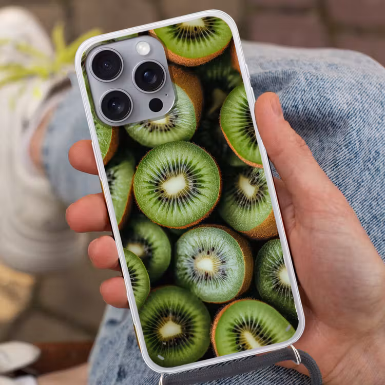 Telefoonhoesje met koord - Kiwi - Fruit - Groen — 2