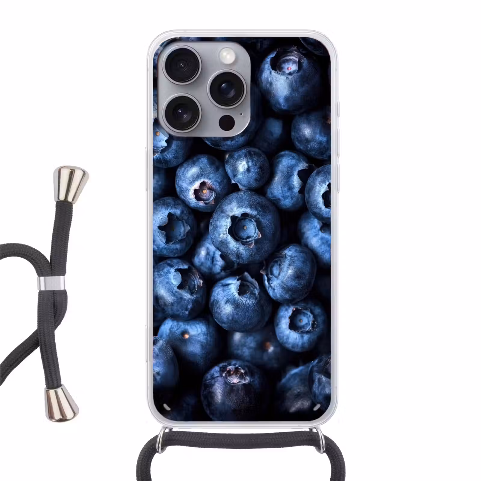 Telefoonhoesje met koord - Bessen - Blauw - Fruit — 1