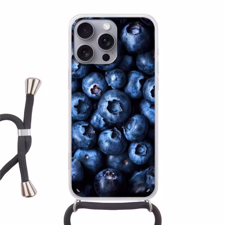 Telefoonhoesje met koord - Bessen - Blauw - Fruit — 1
