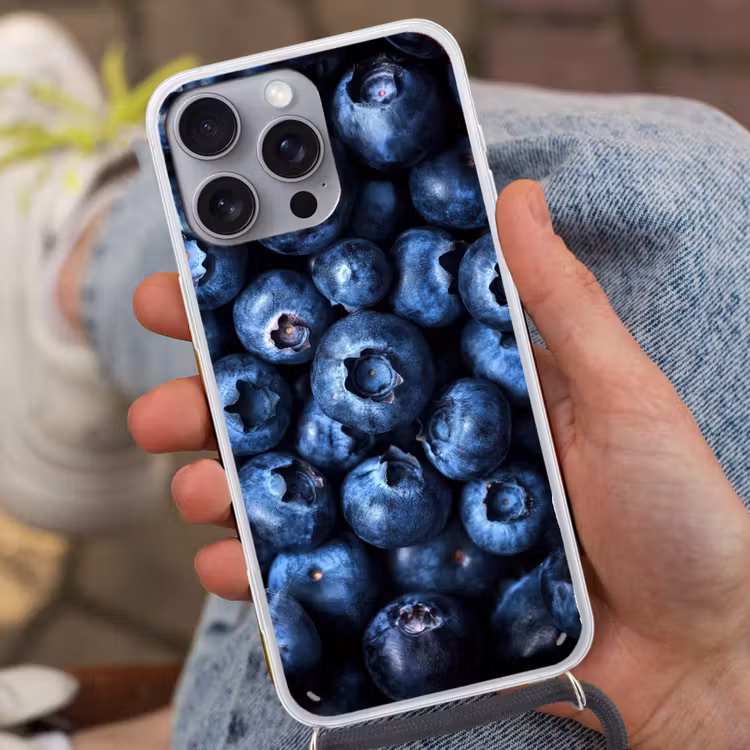 Telefoonhoesje met koord - Bessen - Blauw - Fruit — 2