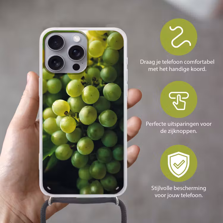 Telefoonhoesje met koord - Druiven - Tros - Groen — 4