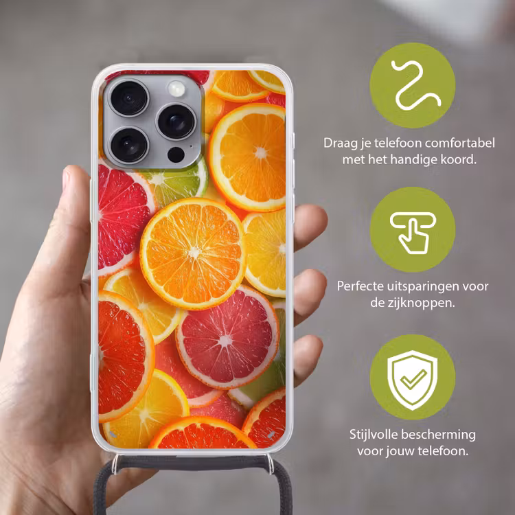 Telefoonhoesje met koord - Fruit - Kleurrijk - Close up — 4