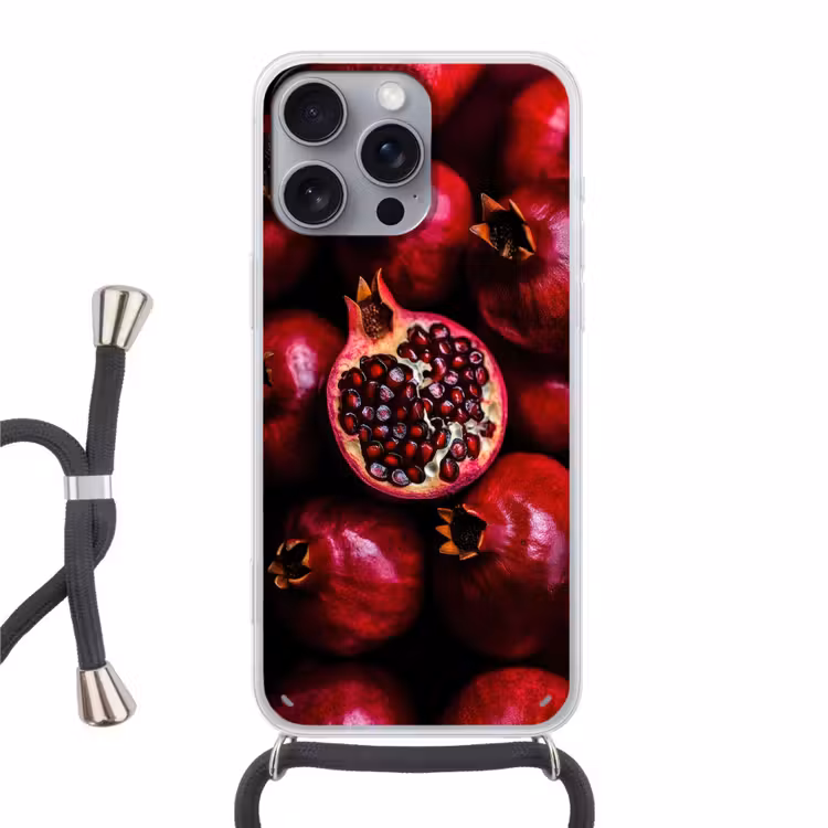 Telefoonhoesje met koord - Granaatappel - Rood - Fruit — 1