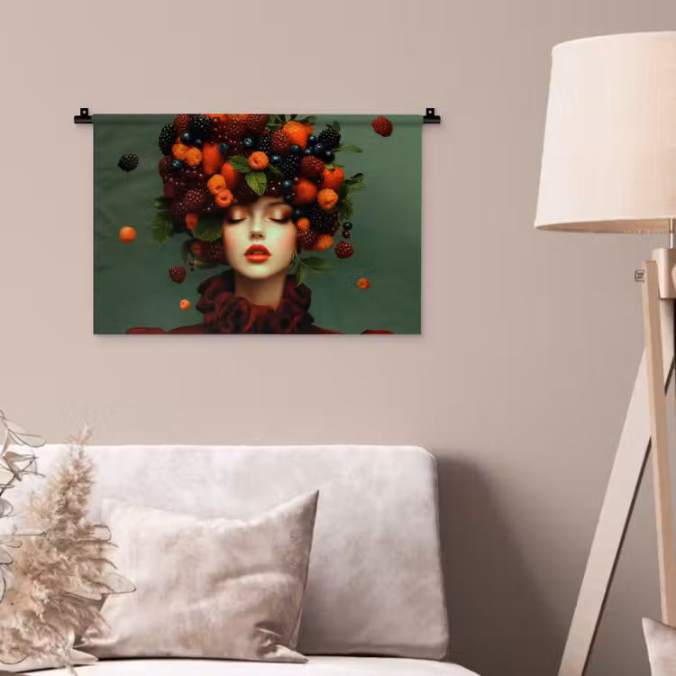 Wandkleed - Vrouw - Aardbeien - Frambozen - Bramen - Bessen — 2
