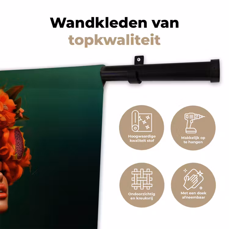 Wandkleed - Vrouw - Drankenfruit - Rozen — 3