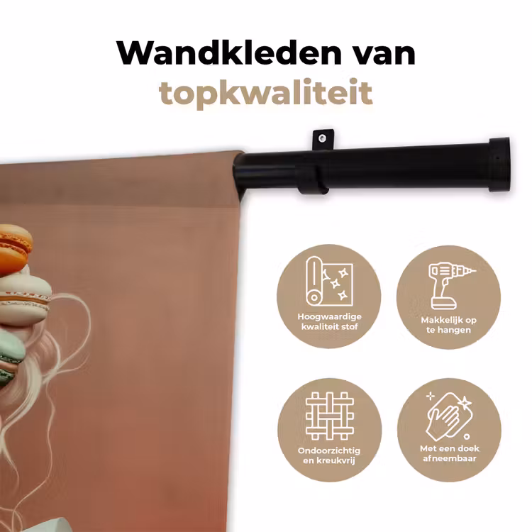 Wandkleed - Vrouw - Macarons - Bril — 3