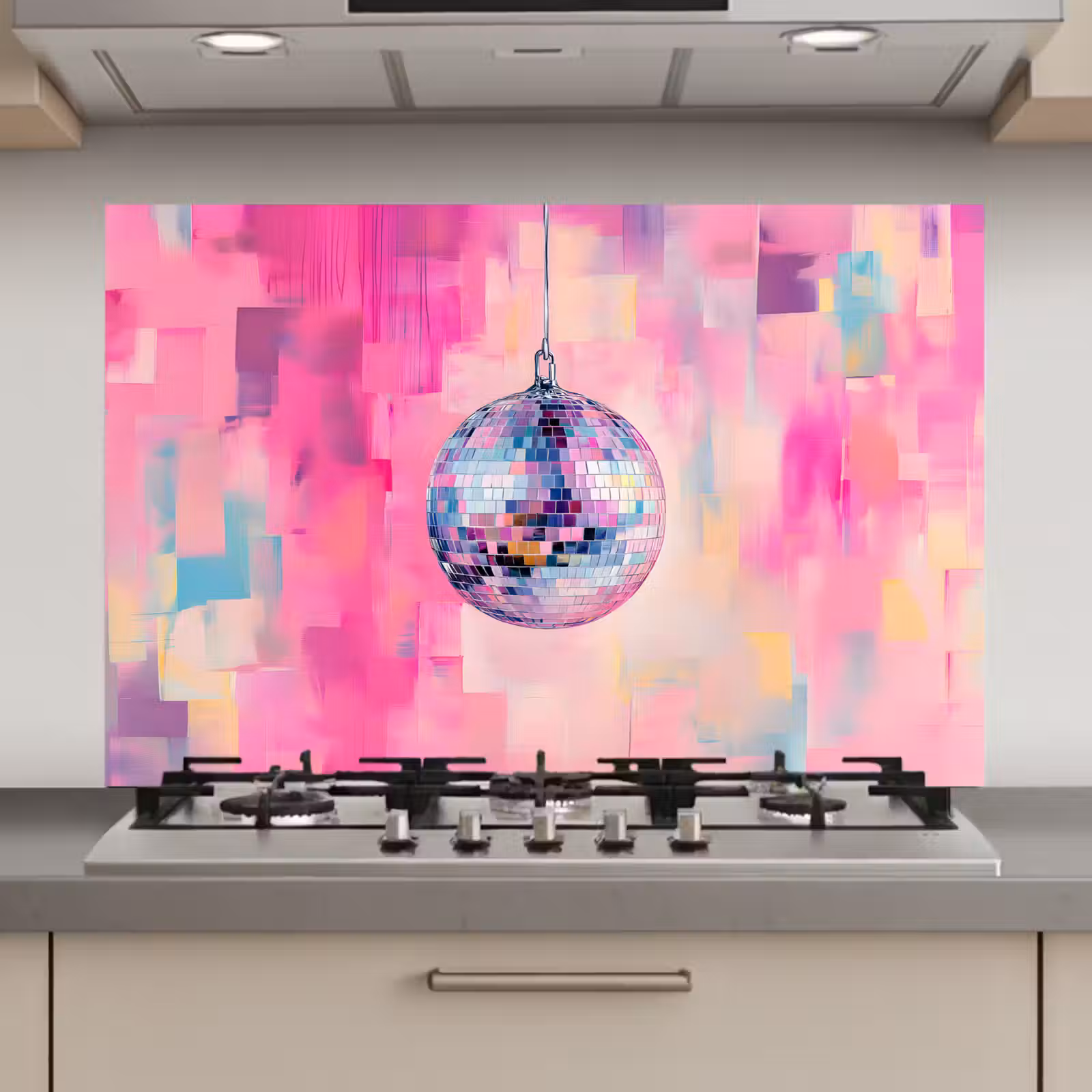 Spatscherm keuken - Discobal - Pink - Verf — 1