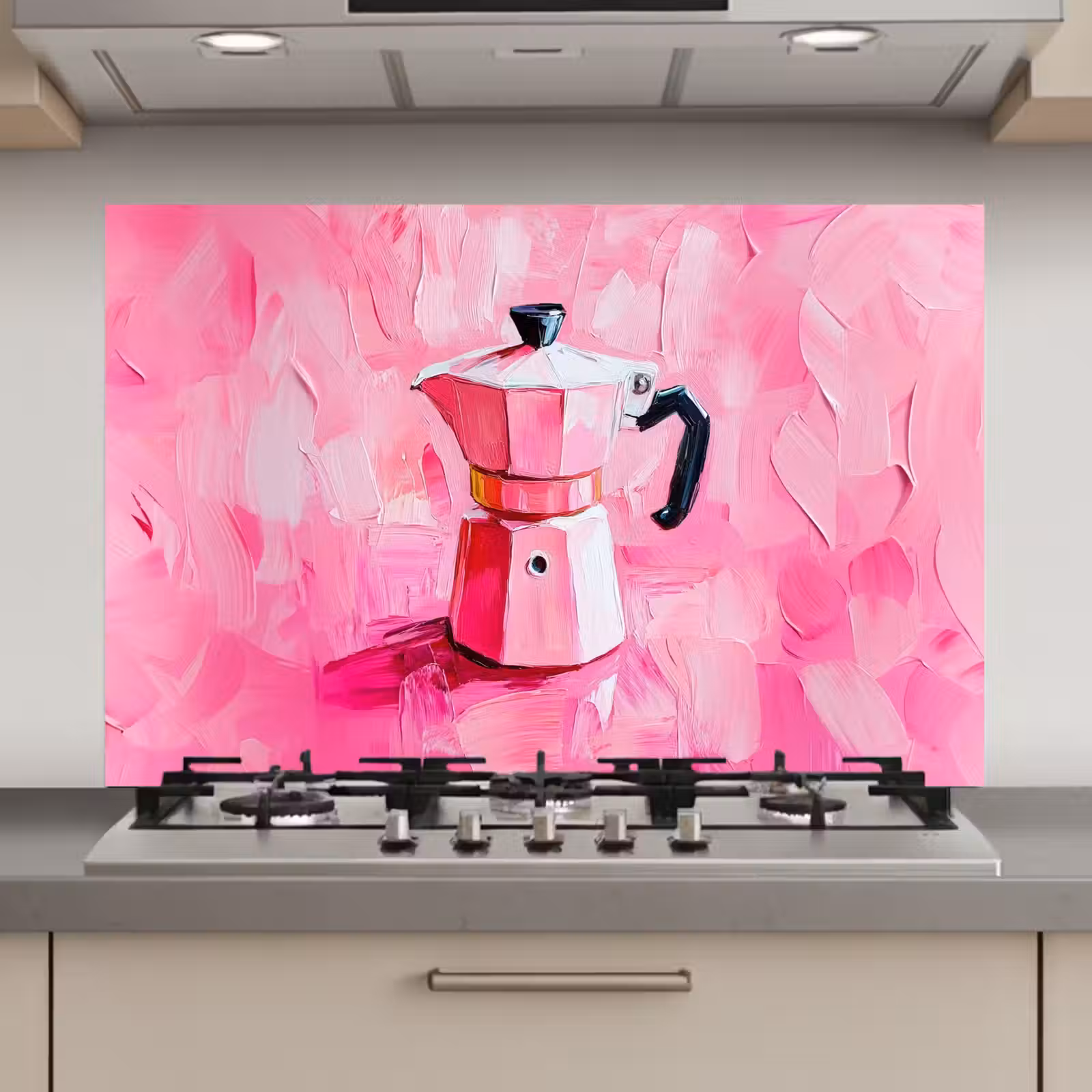 Spatscherm keuken - Roze - Verf - Coffee — 1
