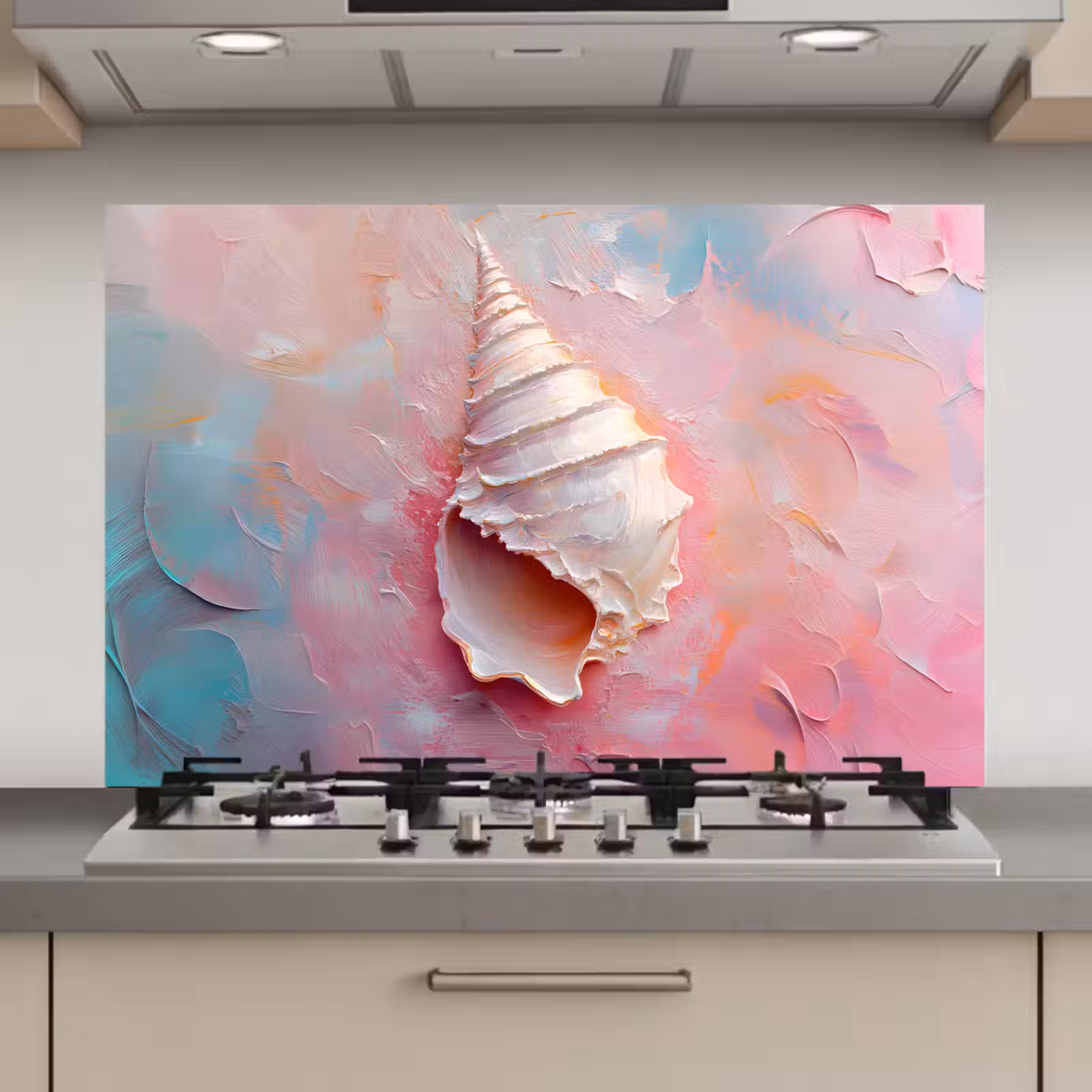 Spatscherm keuken - Schelp - Pastel - Pink — 1