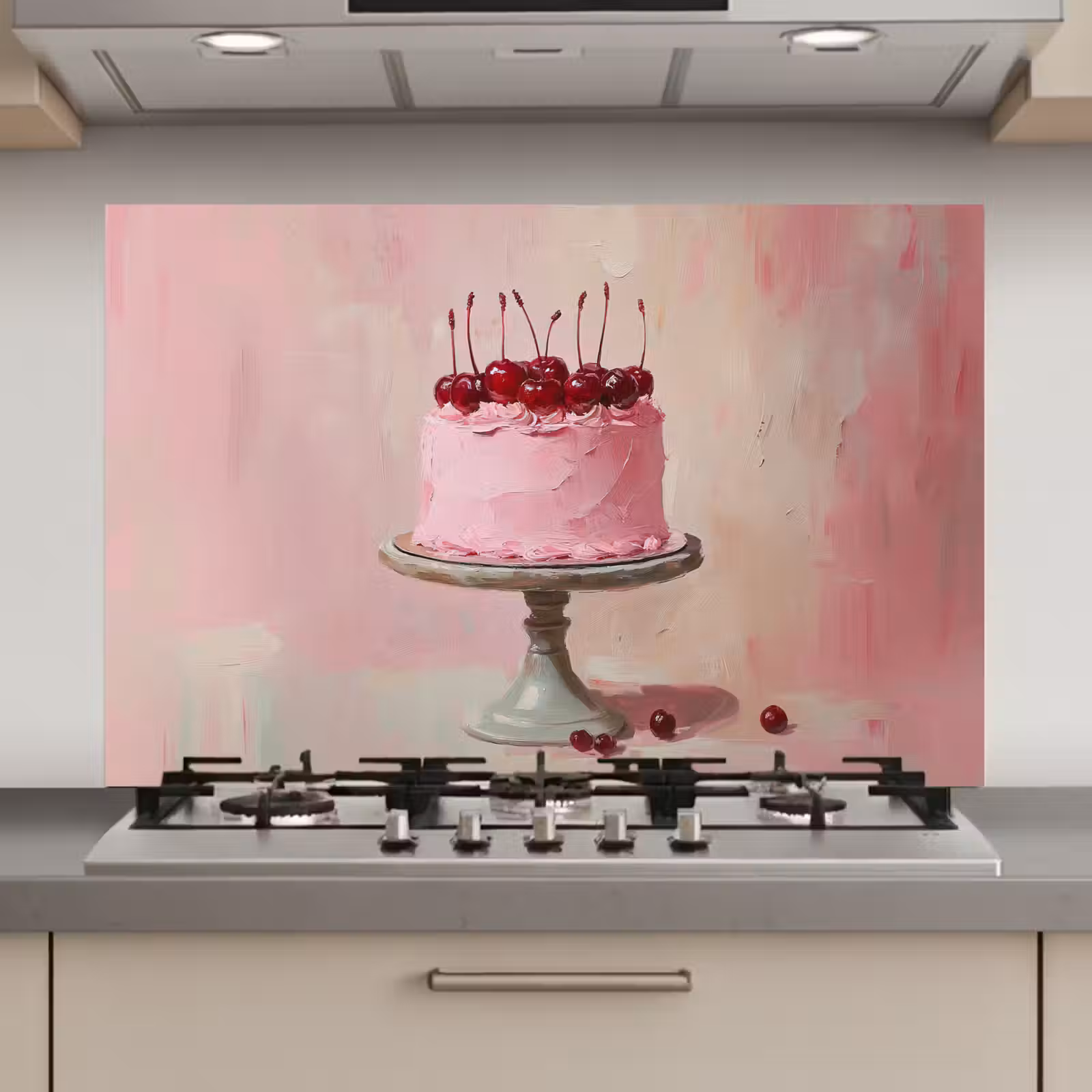 Spatscherm keuken - Taart - Pink - Cherry — 1