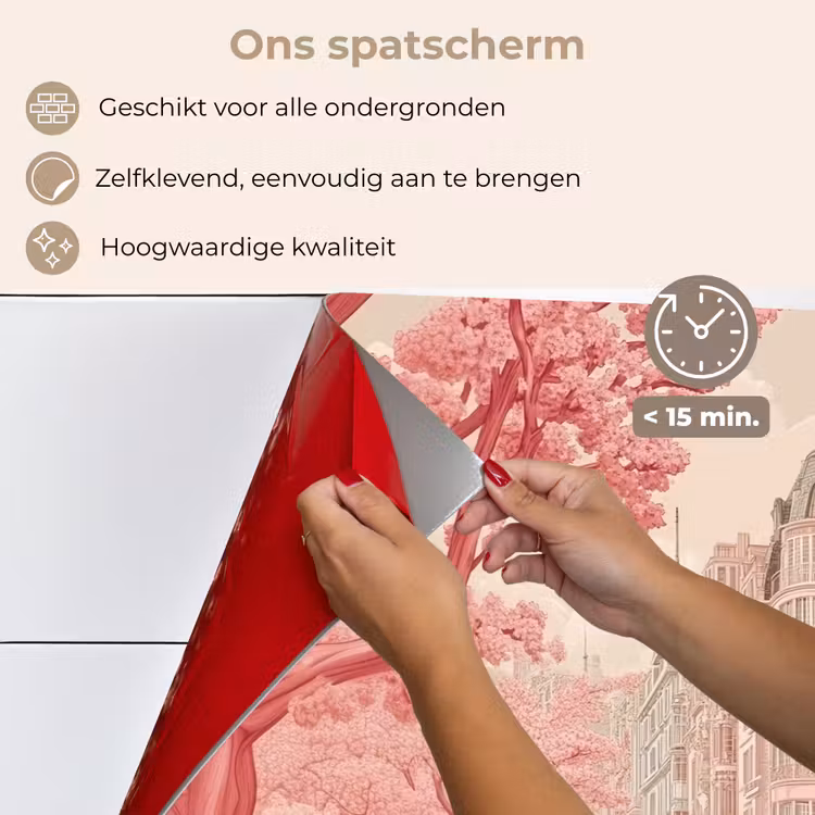 Spatscherm keuken - City - Car - Pink — 4