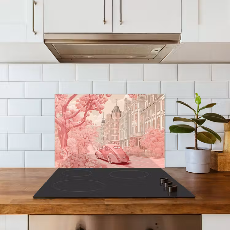Spatscherm keuken - City - Car - Pink — 6