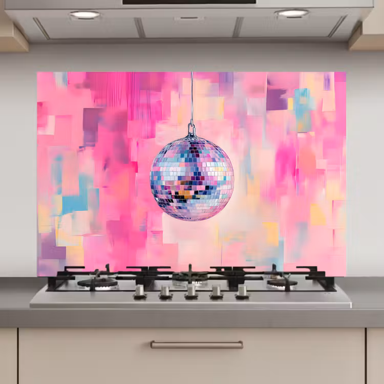 Spatscherm keuken - Discobal - Pink - Verf — 1