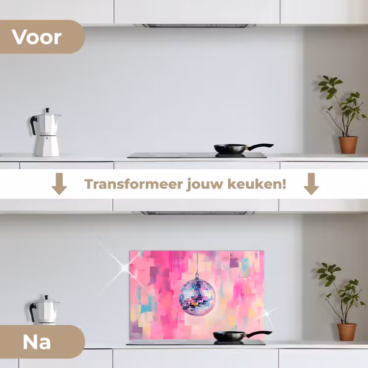 Spatscherm keuken - Discobal - Pink - Verf — 3
