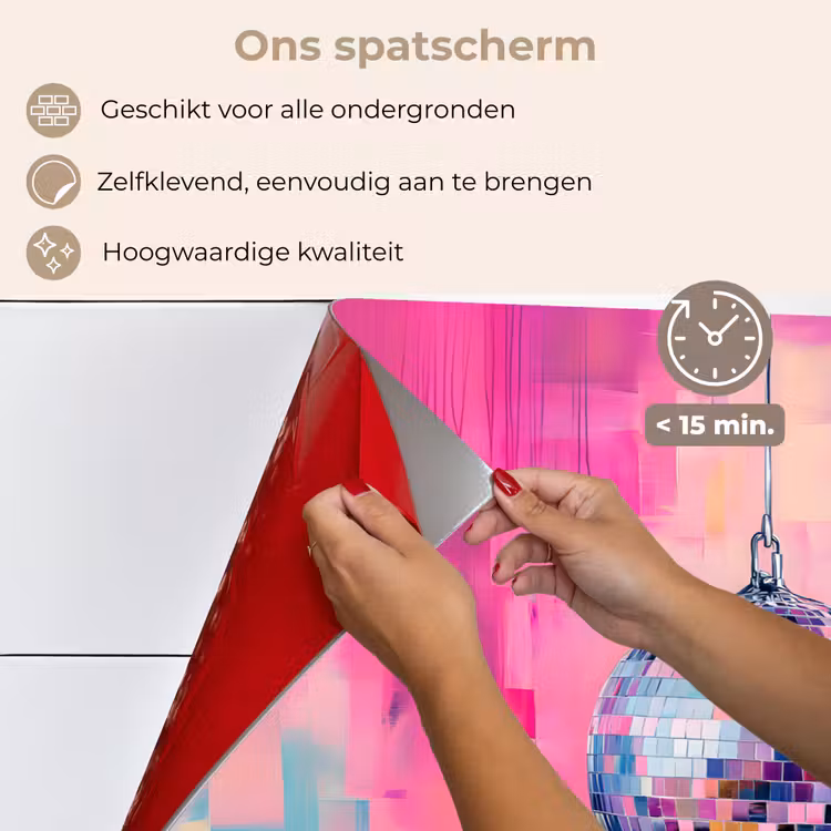 Spatscherm keuken - Discobal - Pink - Verf — 4