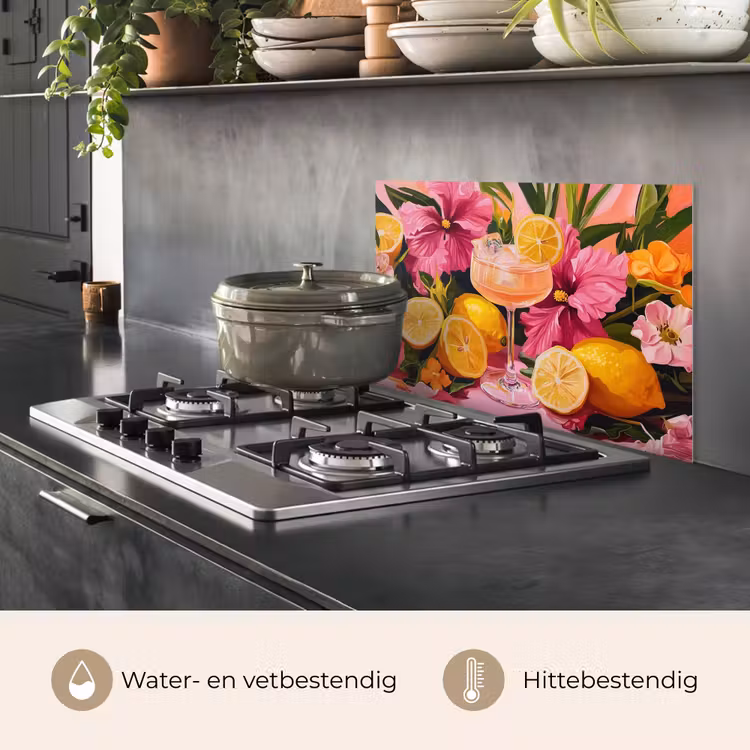 Spatscherm keuken - Drink - Bloemen - Yellow — 7
