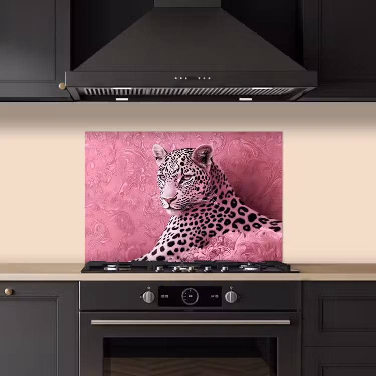 Spatscherm keuken - Panter - Luxe - Roze — 2