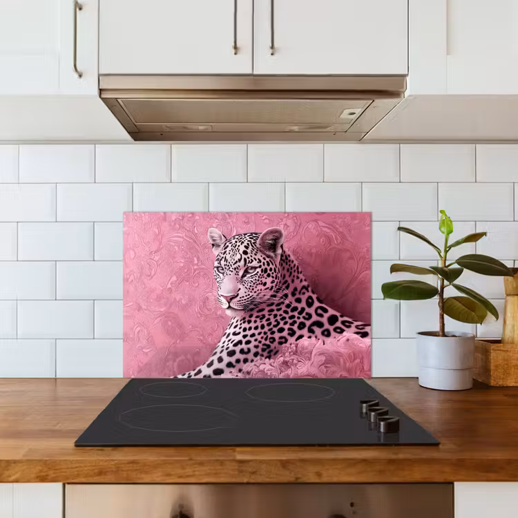 Spatscherm keuken - Panter - Luxe - Roze — 6