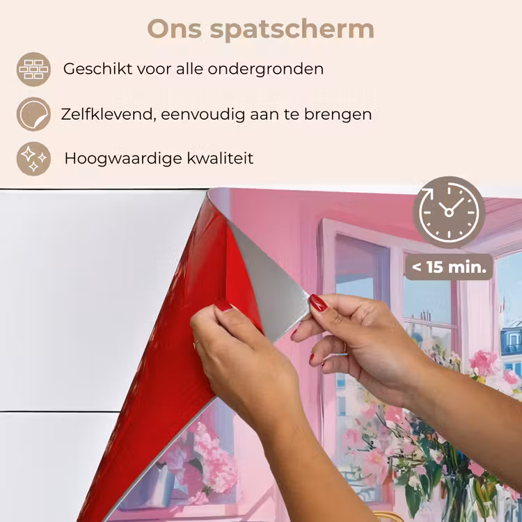 Spatscherm keuken - Pink - City - Bloemen — 4