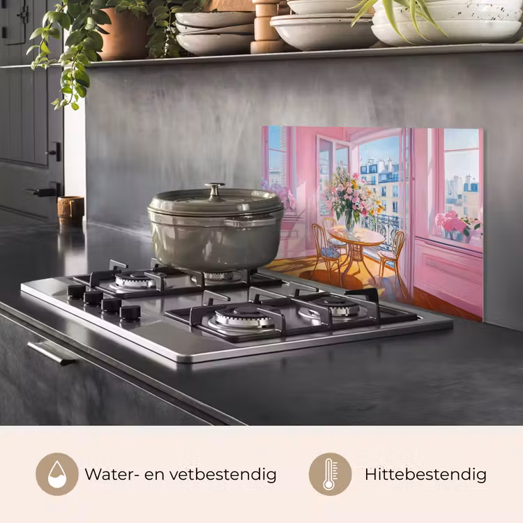 Spatscherm keuken - Pink - City - Bloemen — 7