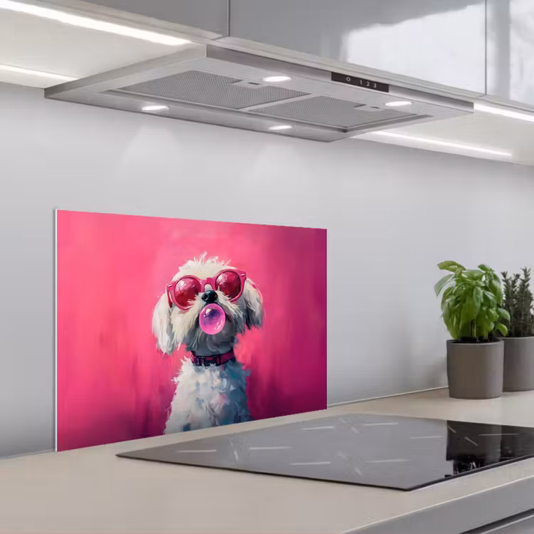 Spatscherm keuken - Pink - Hond - Bubbel — 5