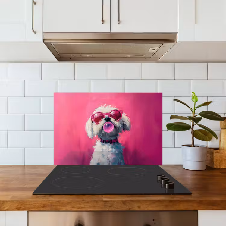 Spatscherm keuken - Pink - Hond - Bubbel — 6