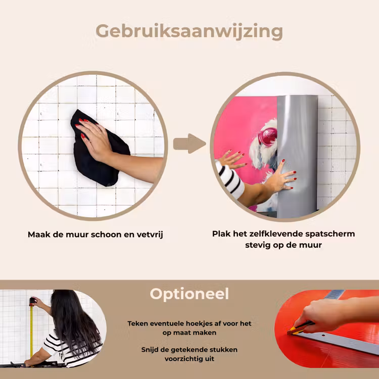 Spatscherm keuken - Pink - Hond - Bubbel — 8