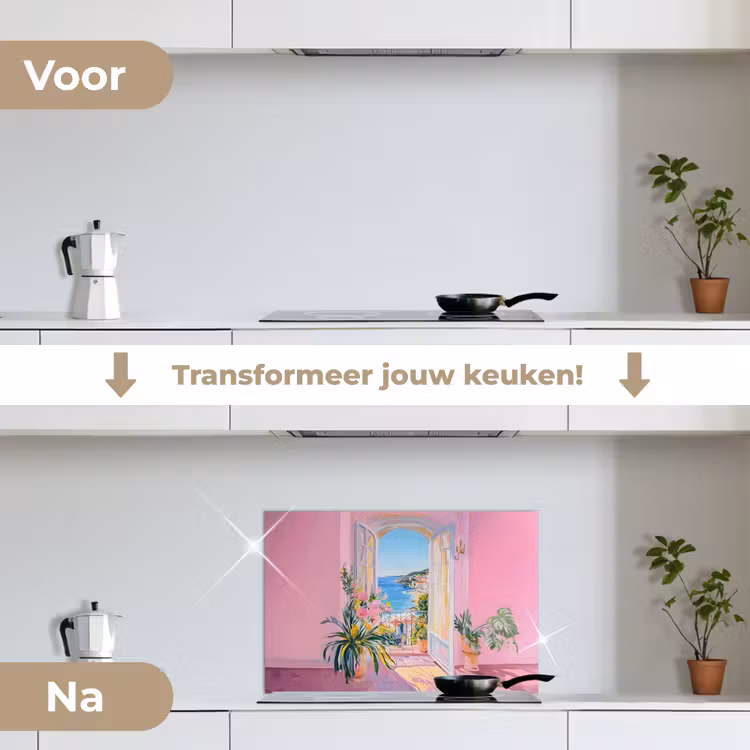 Spatscherm keuken - Roze - Buiten - Verf — 3
