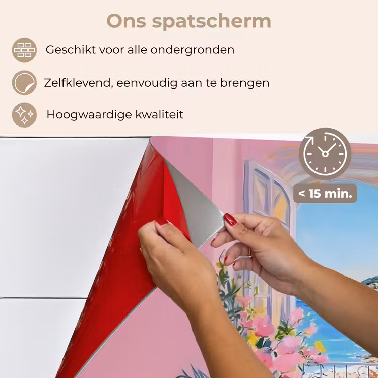 Spatscherm keuken - Roze - Buiten - Verf — 4