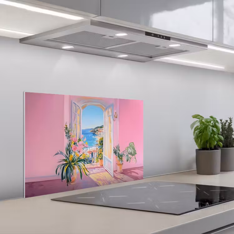 Spatscherm keuken - Roze - Buiten - Verf — 5