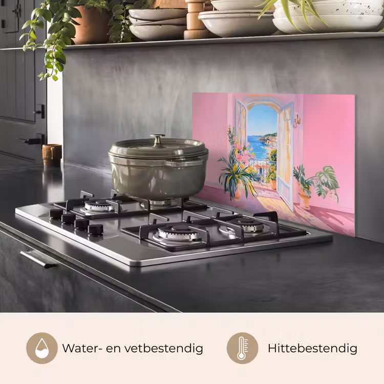 Spatscherm keuken - Roze - Buiten - Verf — 7