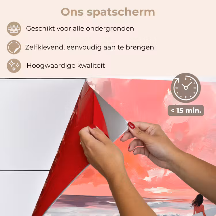Spatscherm keuken - Roze - Surfen - Zee — 4