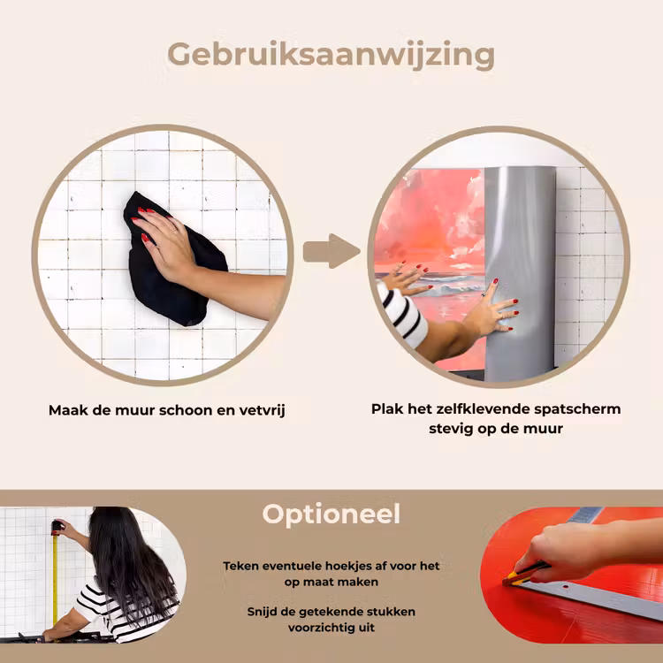 Spatscherm keuken - Roze - Surfen - Zee — 8