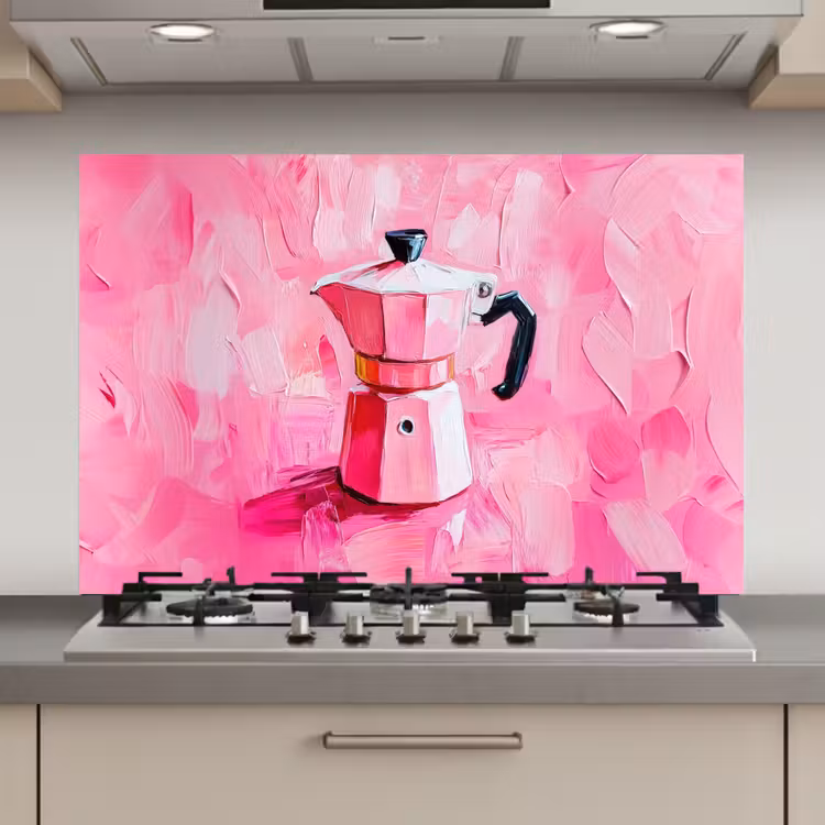 Spatscherm keuken - Roze - Verf - Coffee — 1