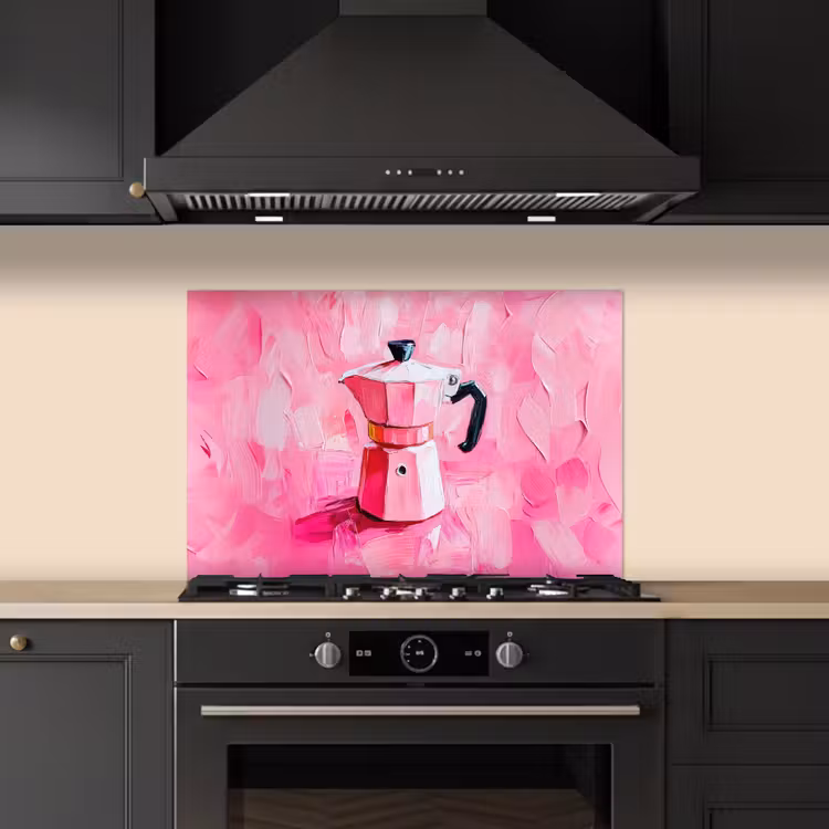 Spatscherm keuken - Roze - Verf - Coffee — 2
