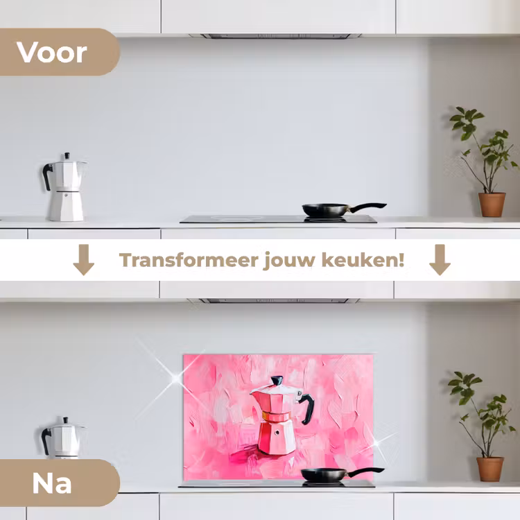 Spatscherm keuken - Roze - Verf - Coffee — 3