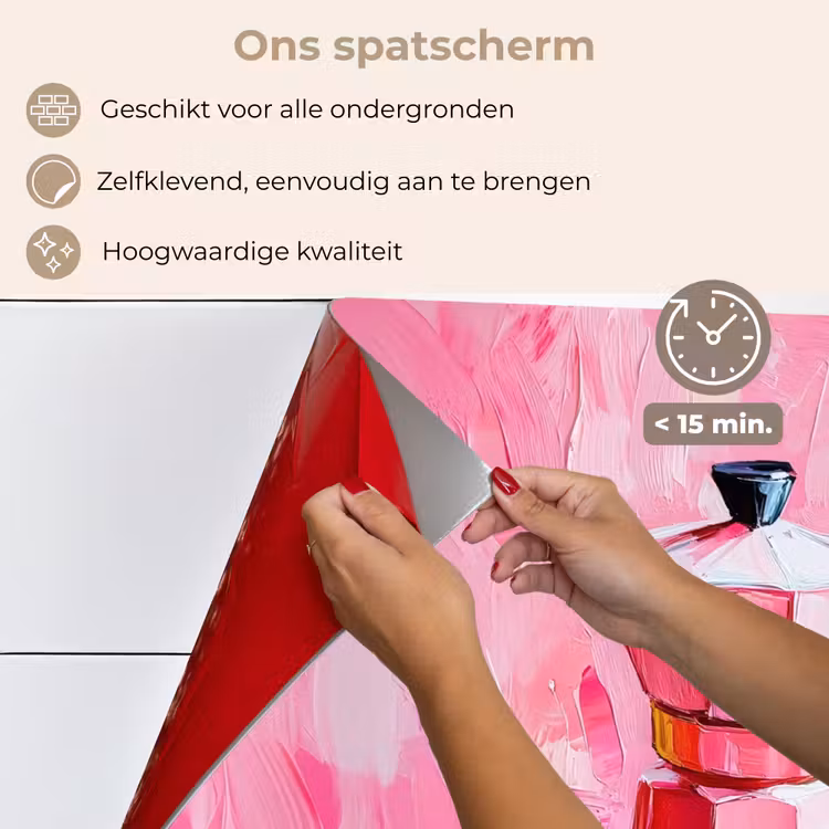 Spatscherm keuken - Roze - Verf - Coffee — 4