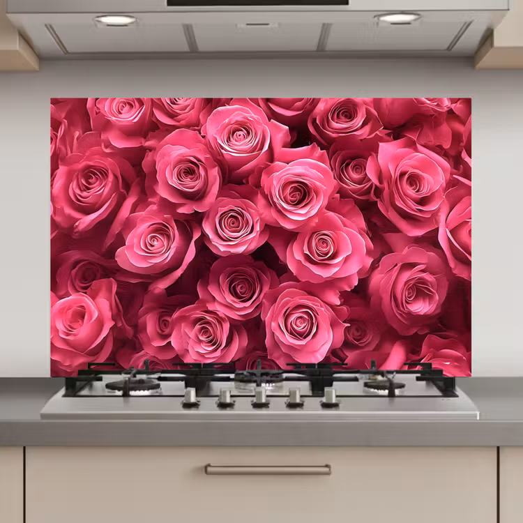 Spatscherm keuken - Rozen - Pink - Bloem — 1