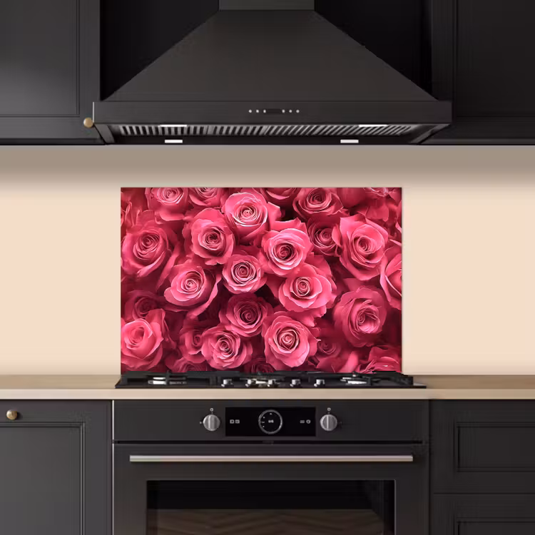 Spatscherm keuken - Rozen - Pink - Bloem — 2