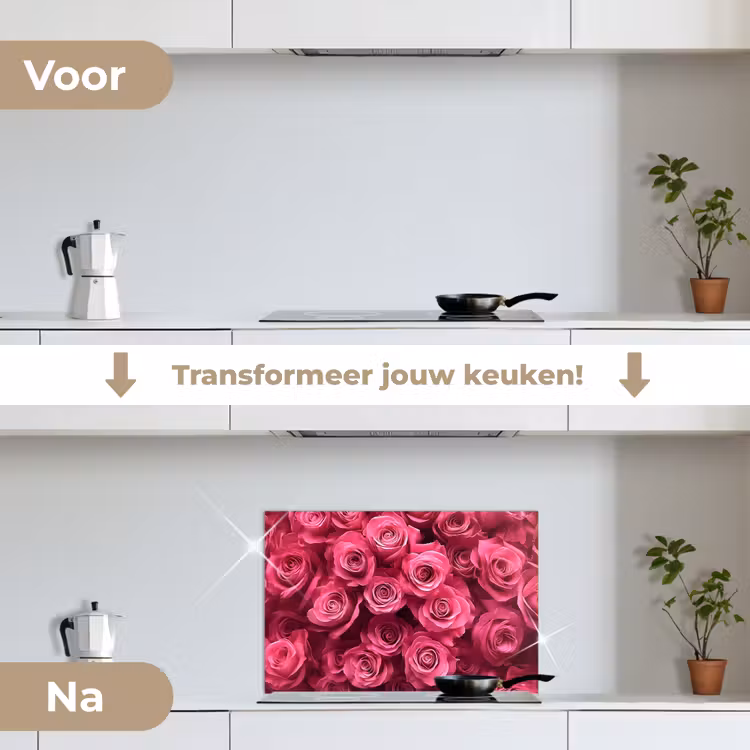 Spatscherm keuken - Rozen - Pink - Bloem — 3